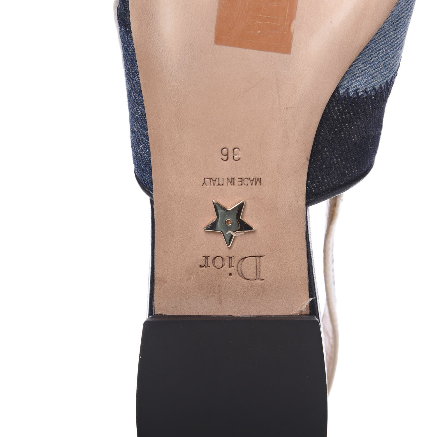 Christian Dior Denim Ribbon Patchwork J'Adior Slingback Ballet Flats 36 Deep Blue 8 of 8
