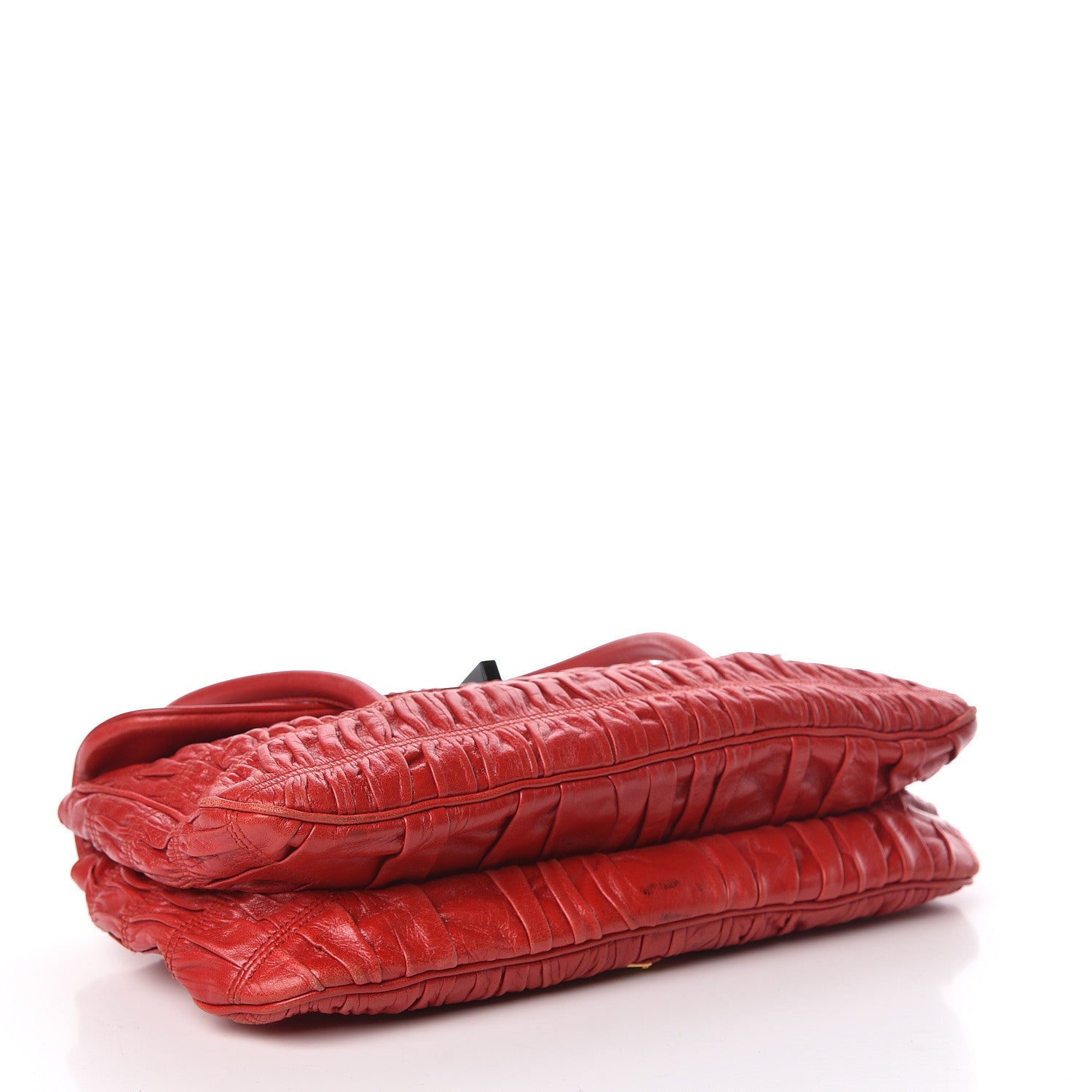 Prada Capretto Gaufre Flap Bag Rosso 4 of 18