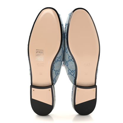 Gucci Canvas GG Monogram Nappa Womens Princetown Slippers 36 Porcelain Light Blue Dark Porcelain Light Blue 5 of 9