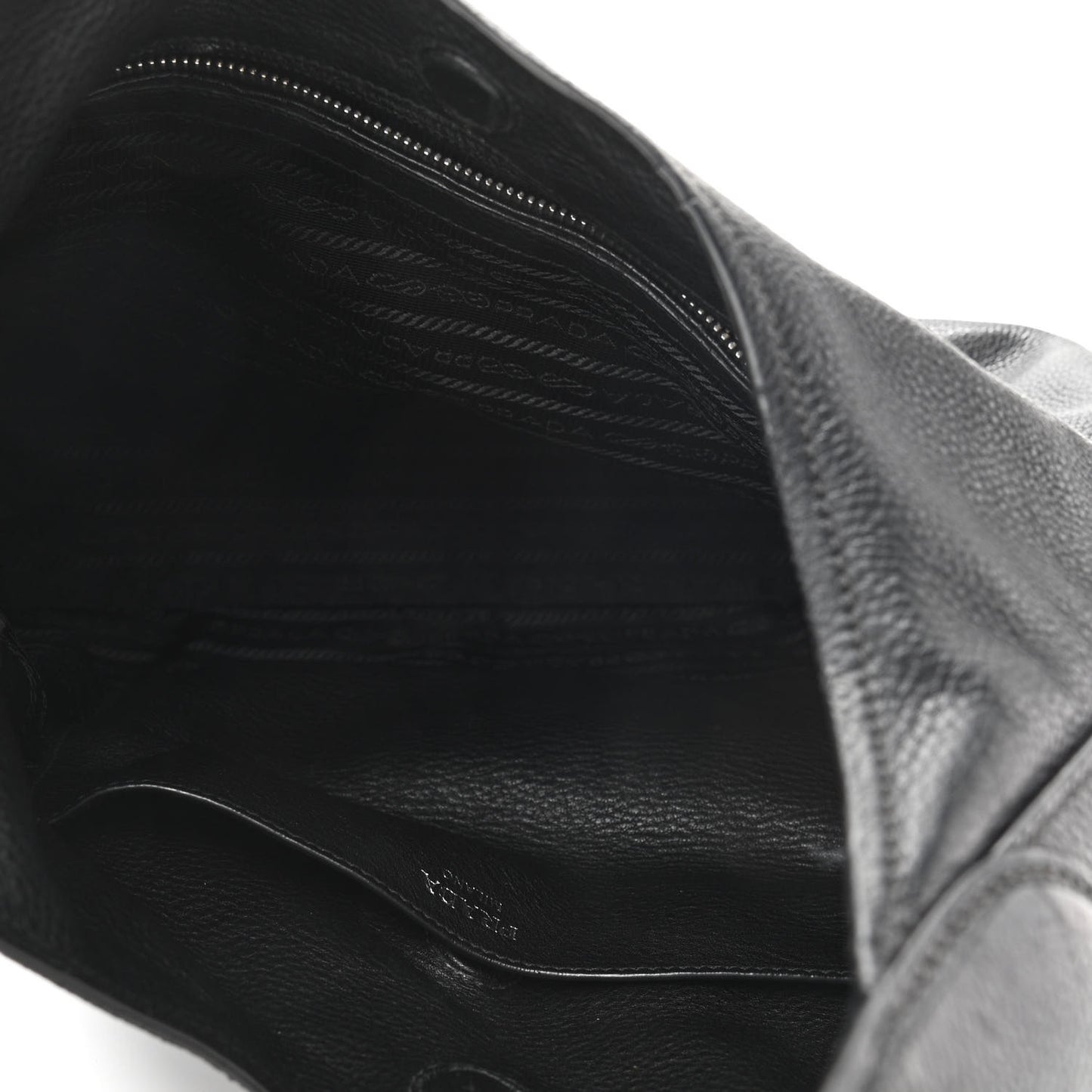 Vitello Daino Medium Pocket Hobo Bag Black