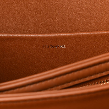 Celine Canvas Calfskin Triomphe Embroidered Medium Triomphe Bag Tan 7 of 13