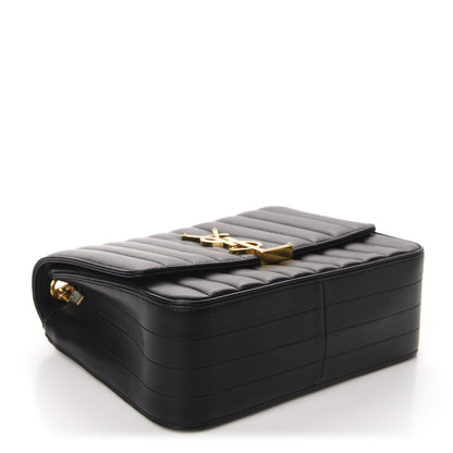 Saint Laurent Lambskin Matelasse Monogram Large Vicky Chain Bag Black 4 of 11