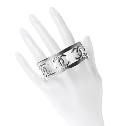 Chanel Metal Logo CC Cuff Silver 2 of 4