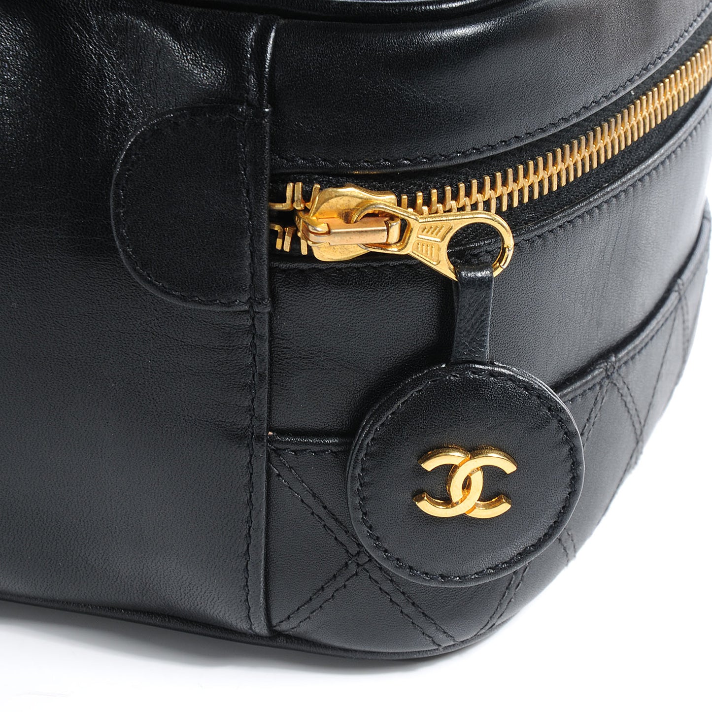 Lambskin Vanity Cosmetic Bag Black