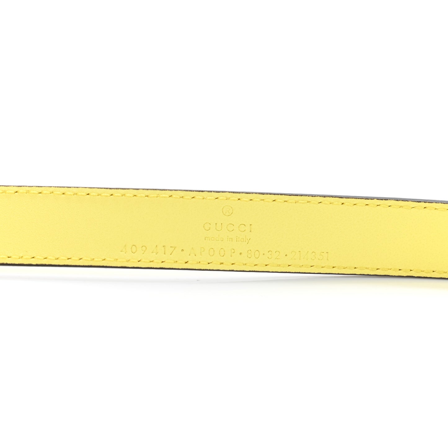 Moon Calfskin Palladium Double G 20mm Belt 80 32 Banana