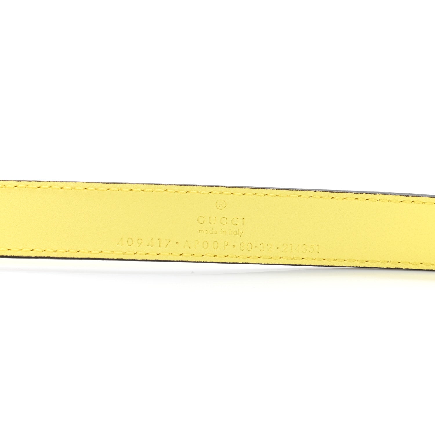 Gucci Moon Calfskin Palladium Double G 20mm Belt 80 32 Banana 5 of 5