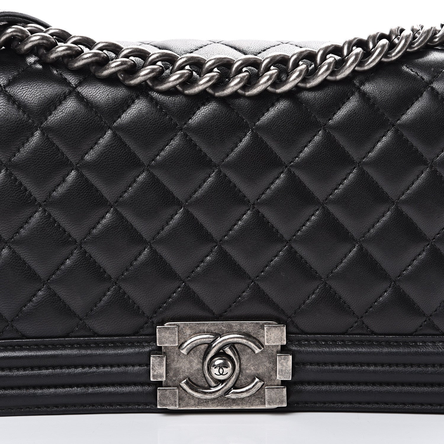 Chanel Lambskin Quilted Medium Boy Flap Black 10 of 15