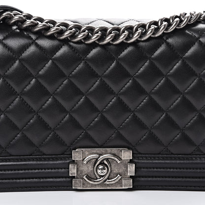 Chanel Lambskin Quilted Medium Boy Flap Black 10 of 15