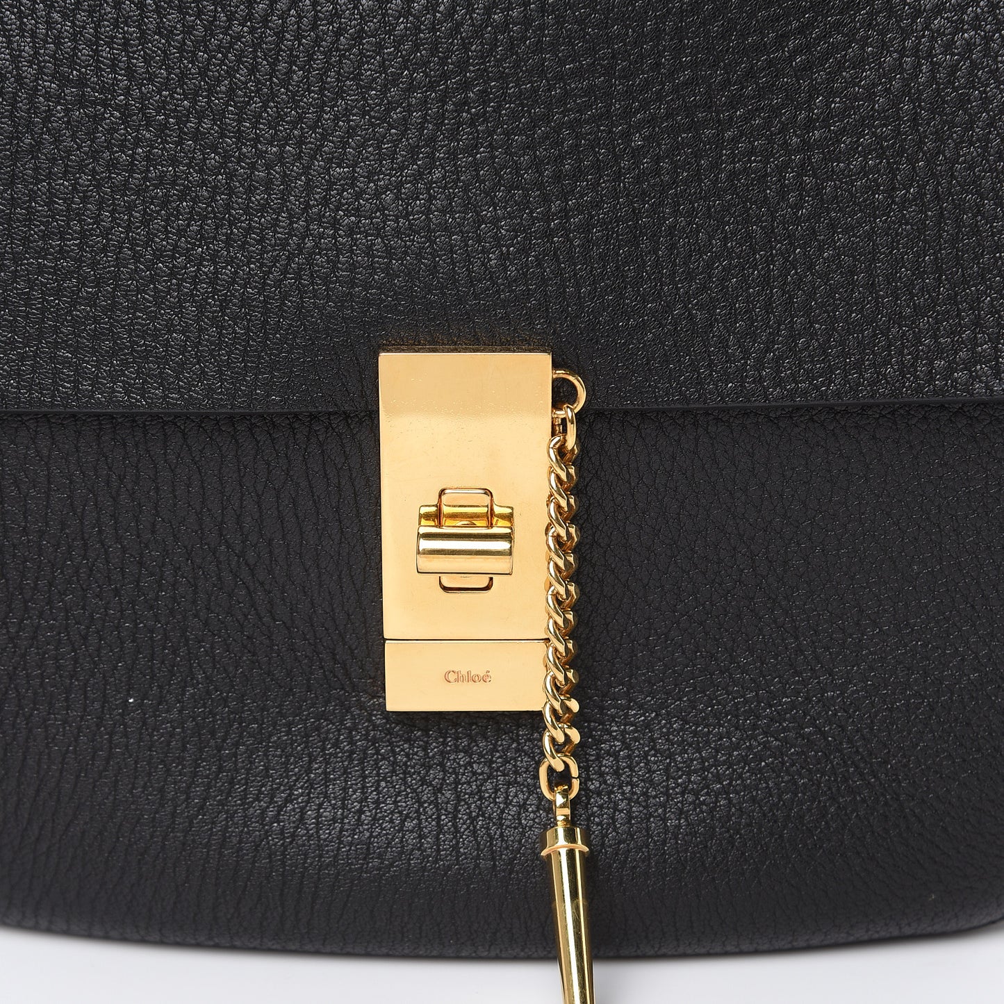 Grained Lambskin Drew Shoulder Bag Black