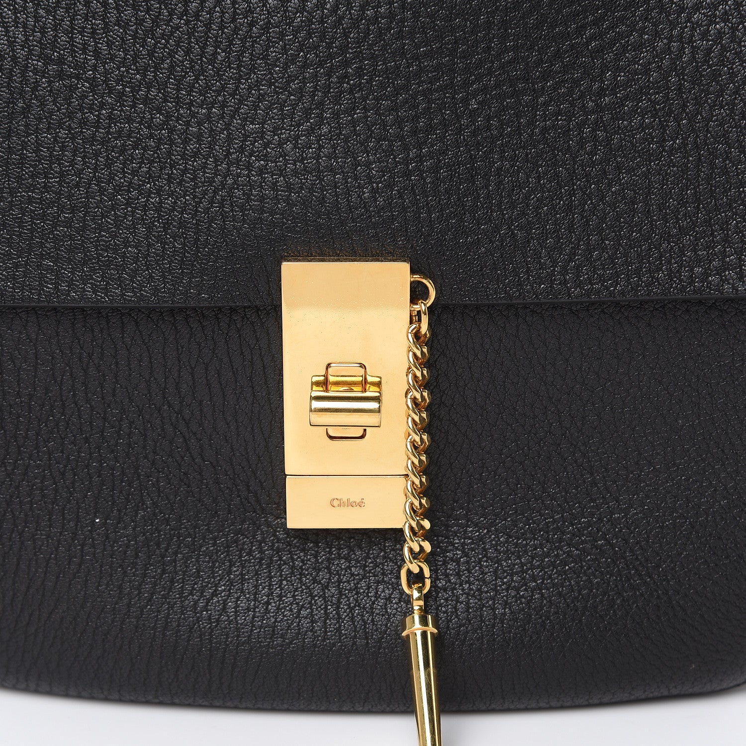 Chloe Grained Lambskin Drew Shoulder Bag Black 9 of 10