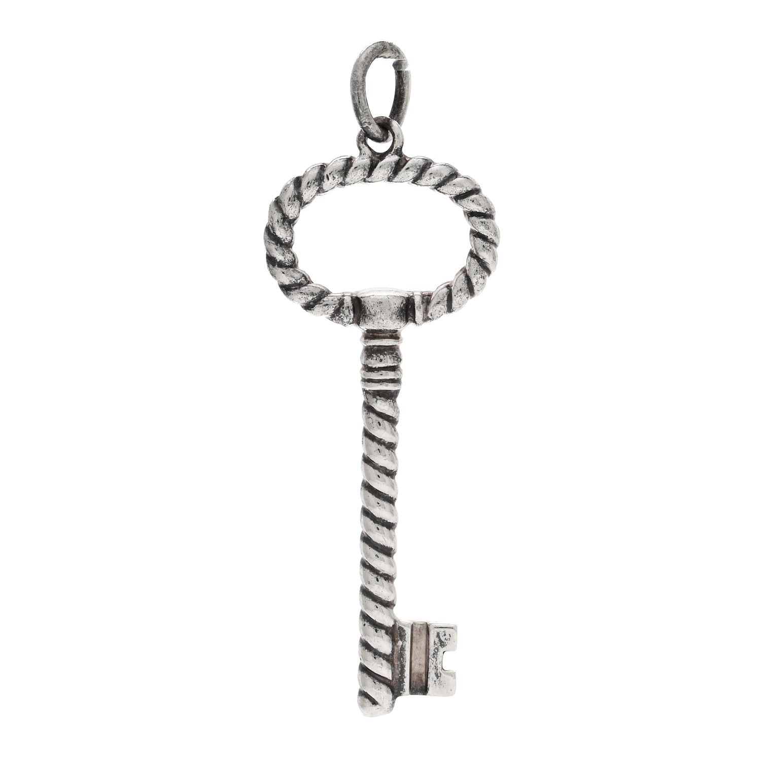 Tiffany Sterling Silver Twist Oval Key Pendant 1 of 3