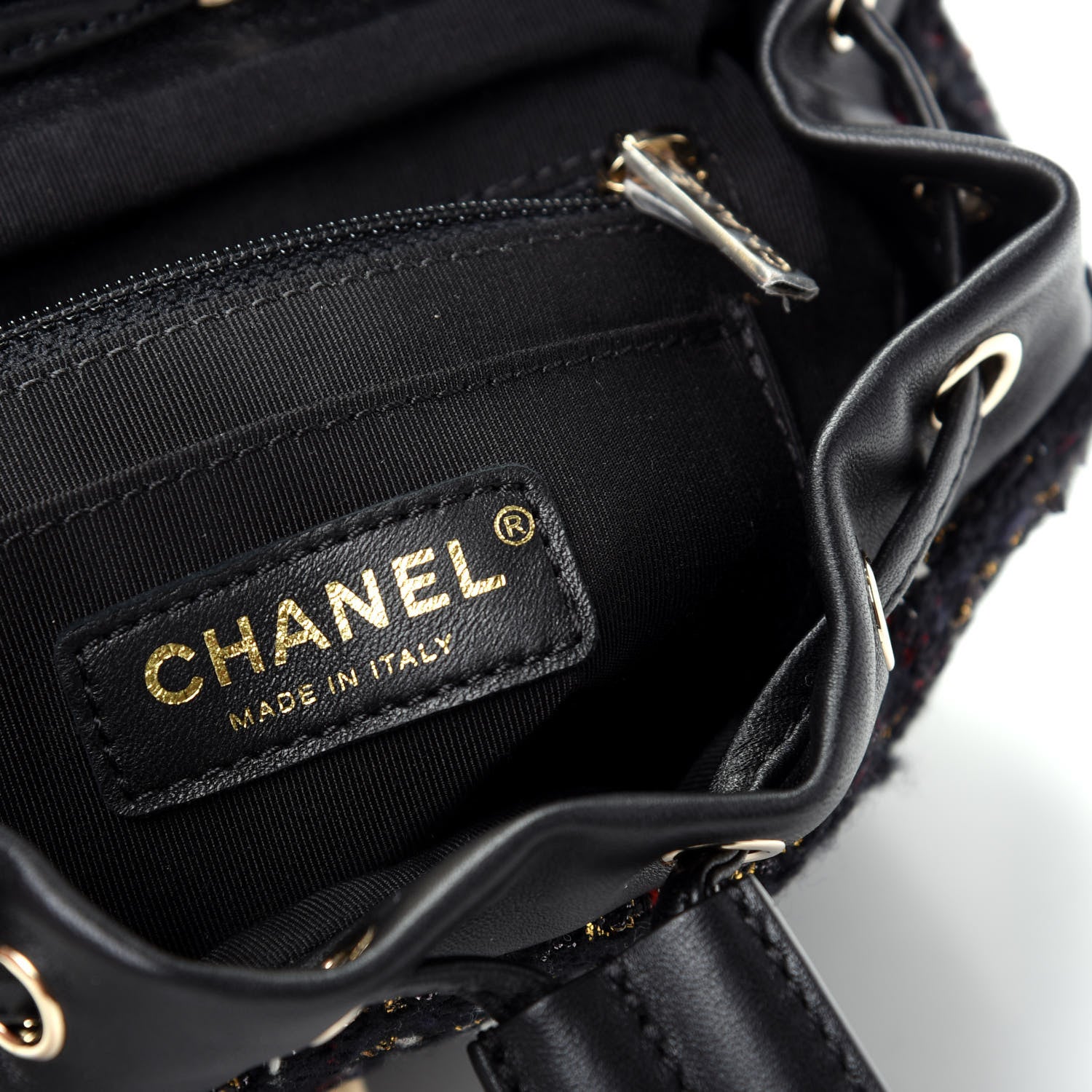 Chanel Tweed Mini Urban Spirit Backpack Black Gold 7 of 8