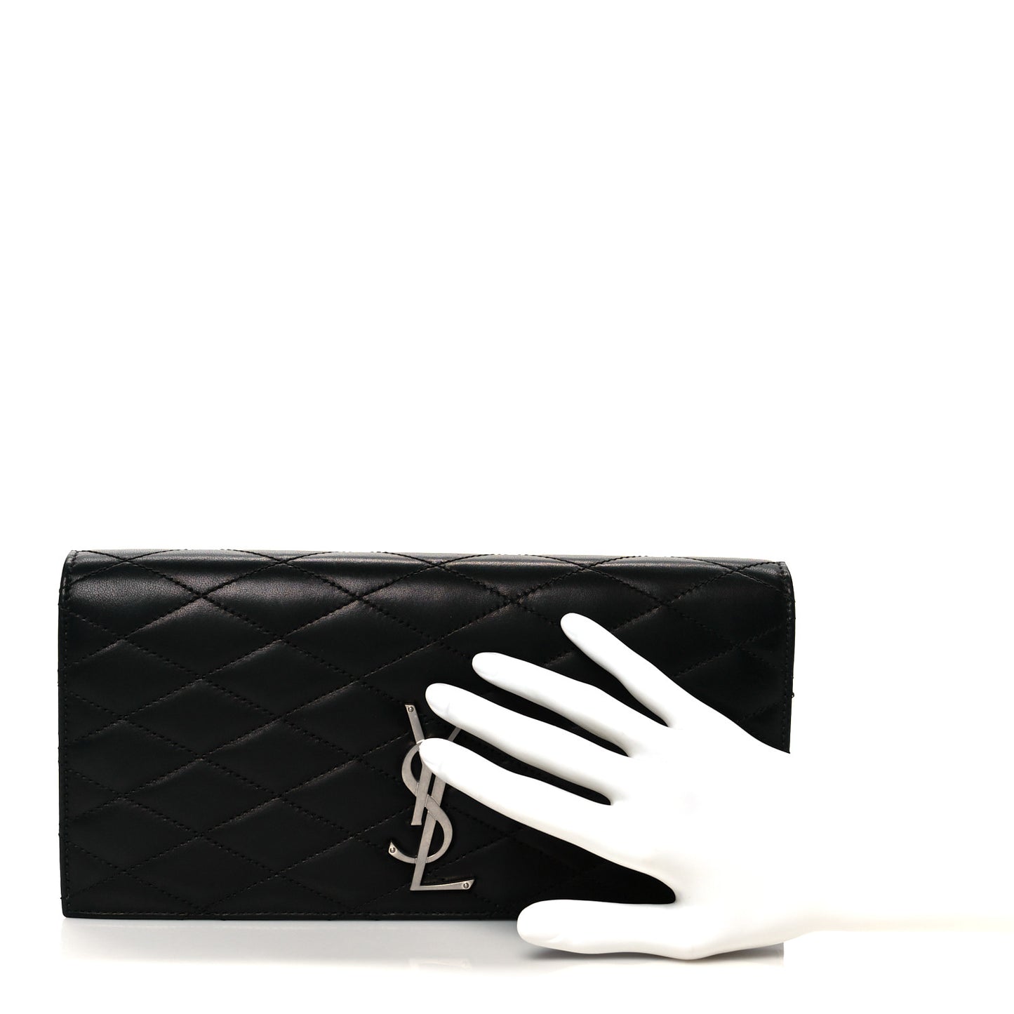 Lambskin Quilted Kate Clutch Black