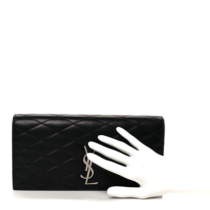 Saint Laurent Lambskin Quilted Kate Clutch Black 2 of 9