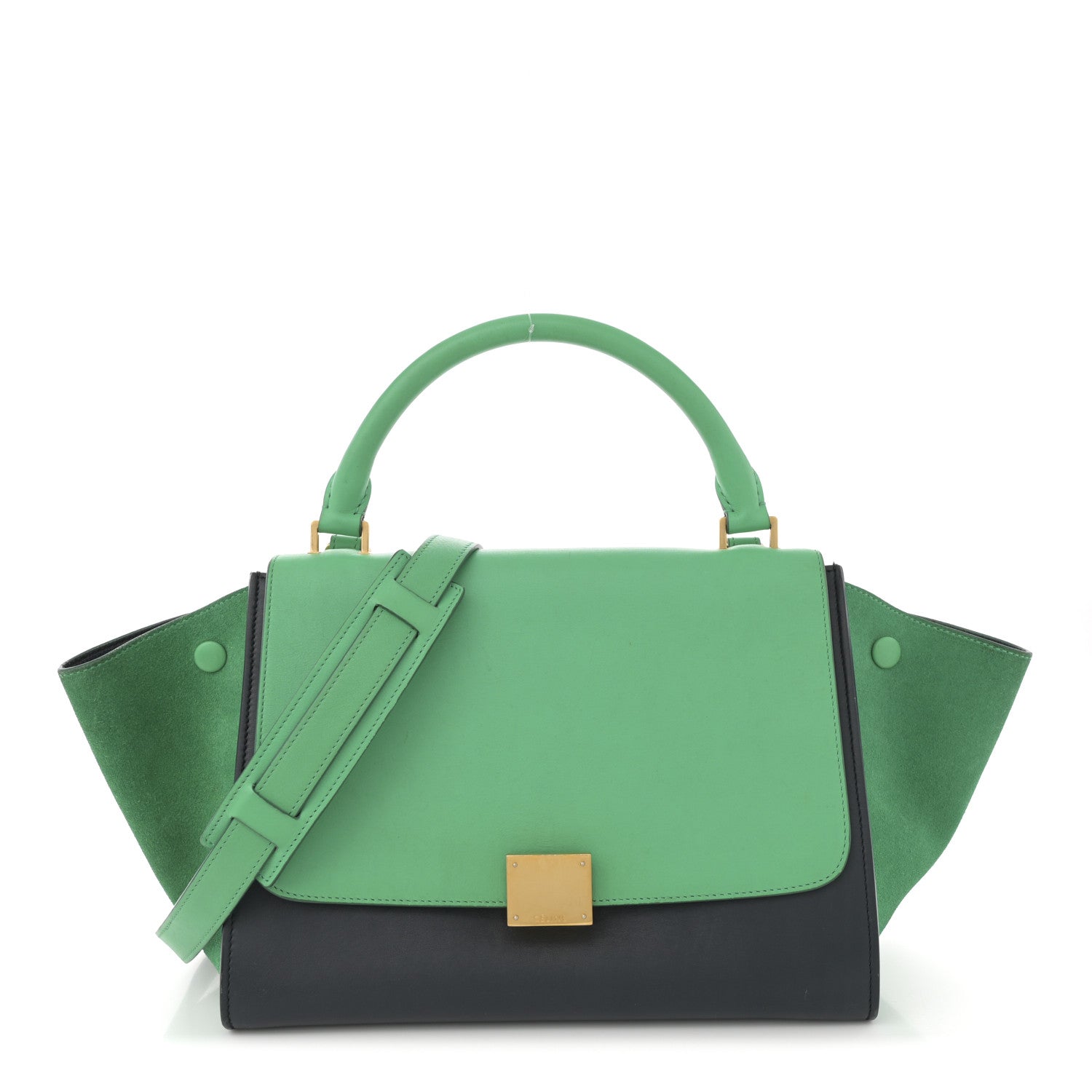 Celine Smooth Calfskin Suede Small Bi-Color Trapeze Palm 1 of 14