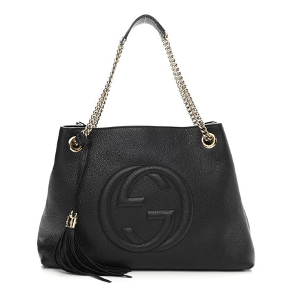 Gucci Pebbled Calfskin Medium Soho Chain Shoulder Bag Black 1 of 10