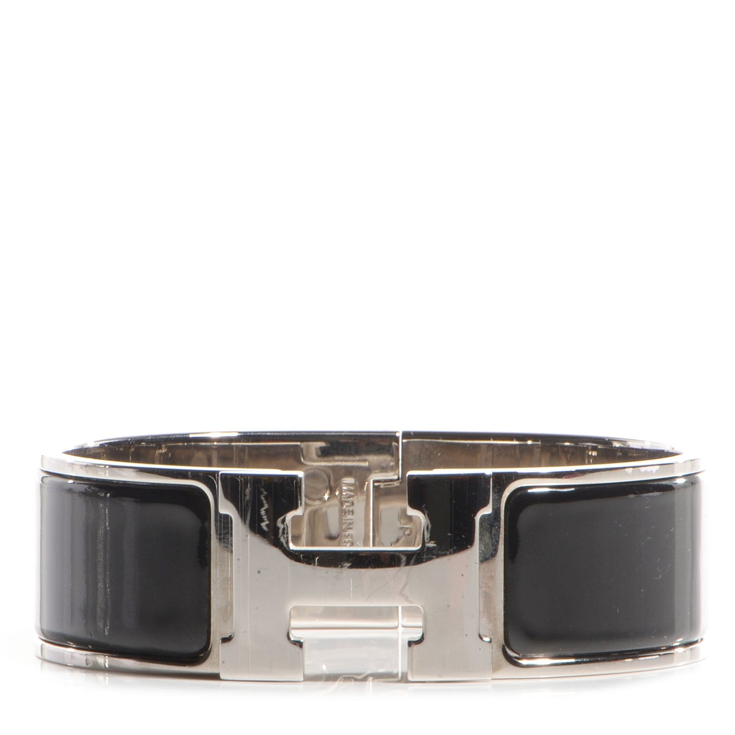 Enamel Wide Clic Clac H Bracelet GM Black