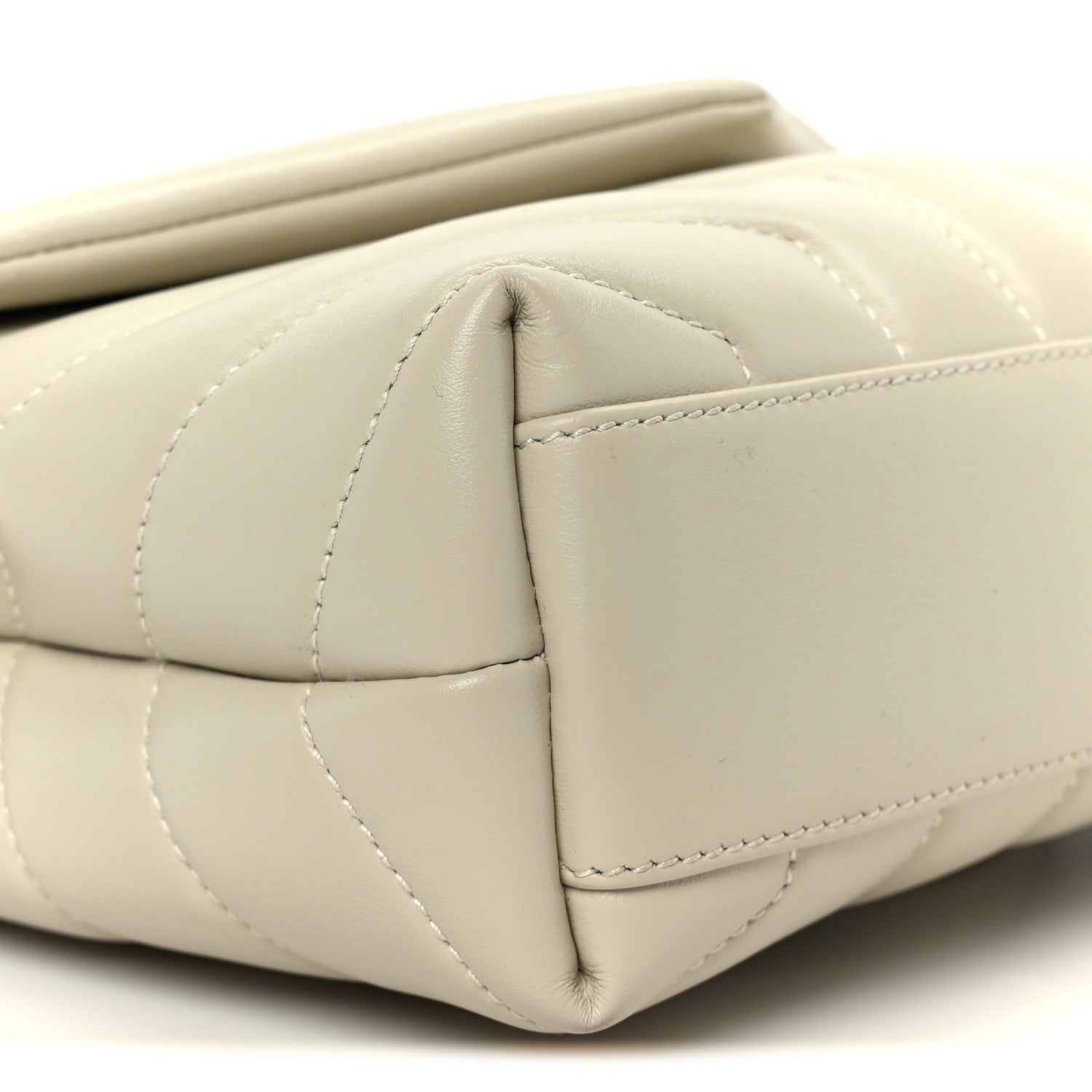 Saint Laurent Calfskin Y Quilted Monogram Toy Loulou Crossbody Bag Crema Soft 10 of 12