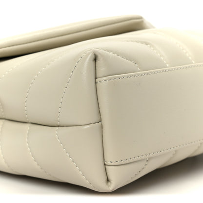 Saint Laurent Calfskin Y Quilted Monogram Toy Loulou Crossbody Bag Crema Soft 10 of 12