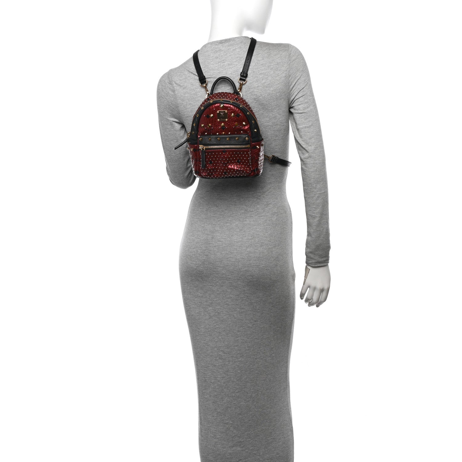 MCM Metallic Visetos Studded X-Mini Bebe Boo Backpack Scooter 2 of 10