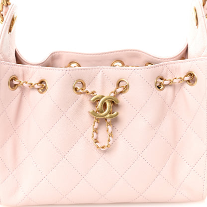Chanel Caviar Quilted Mini Chanel 25 Handbag Light Pink 13 of 20