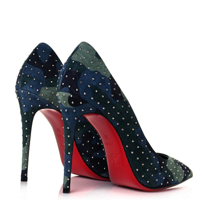 Christian Louboutin Veau Velours Camou Kate Plume 100 Pumps 37 Lin Multi 4 of 8