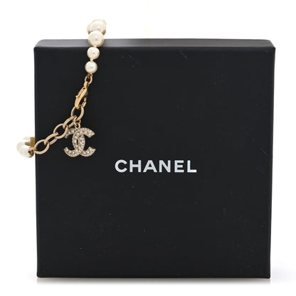 Chanel Graduated Pearl Crystal CC Bracelet Gold 5 of 5