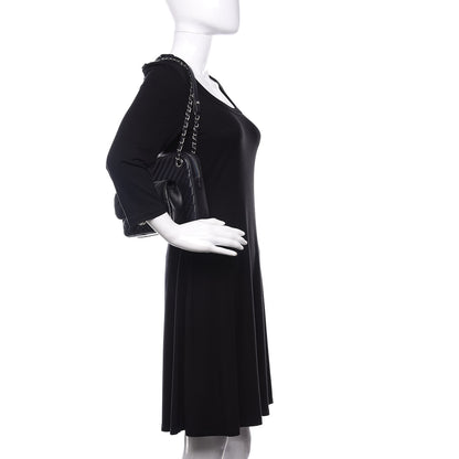 Chanel Calfskin Chevron Quilted Double Camera Bag With Flap Black 2 of 17