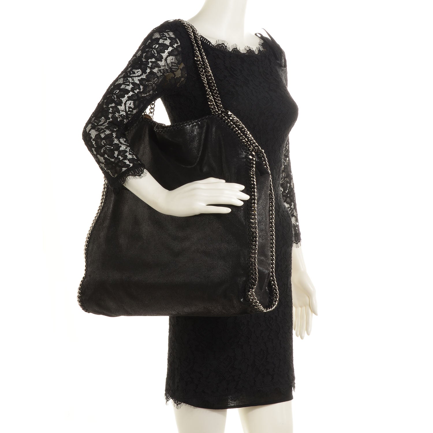 Stella McCartney Faux Leather Shaggy Deer Big Falabella Black 2 of 10