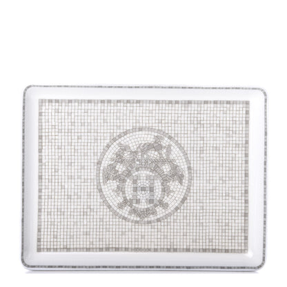 Hermes Porcelain Mosaique Au 24 Sushi Plate Platine 1 of 4