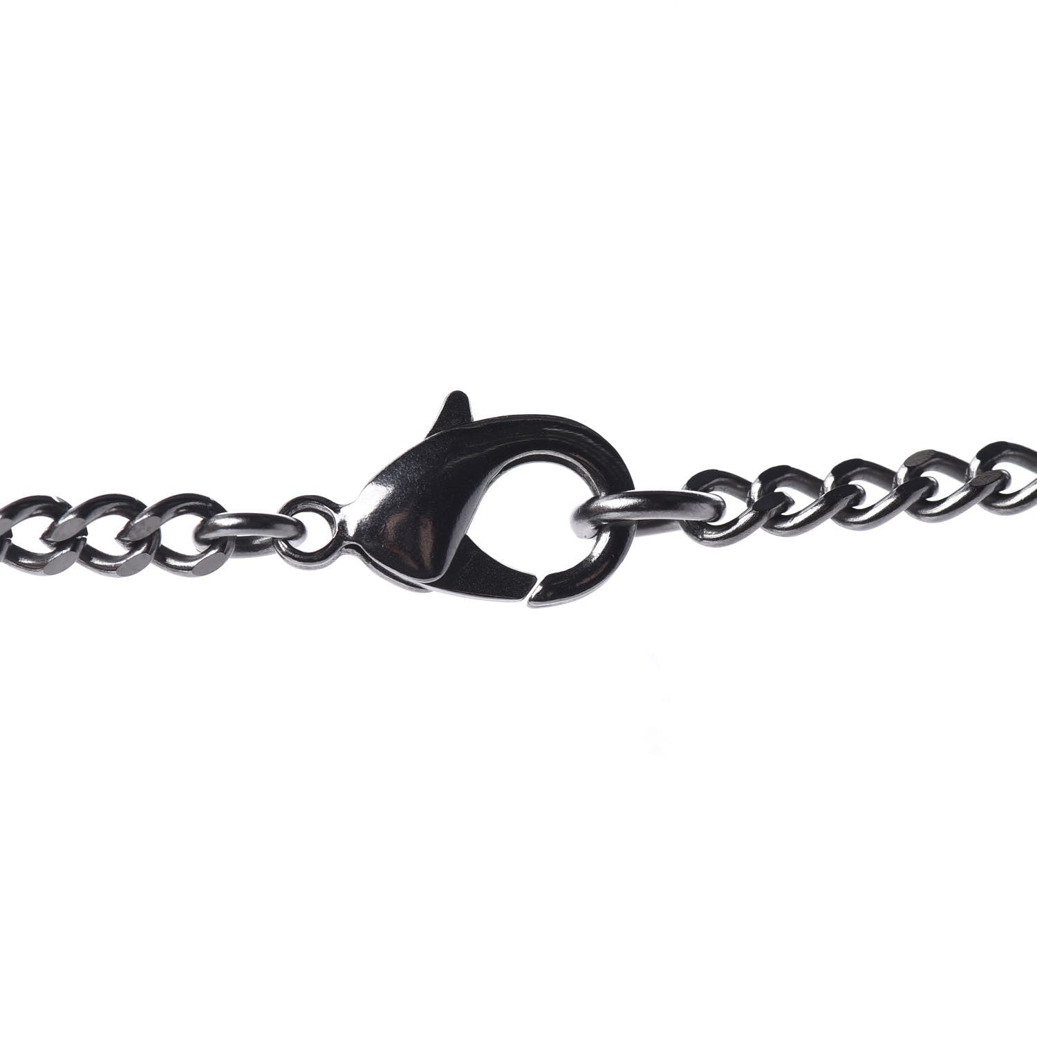Chanel Crystal Baguette CC Whistle Pendant Necklace Silver 6 of 7