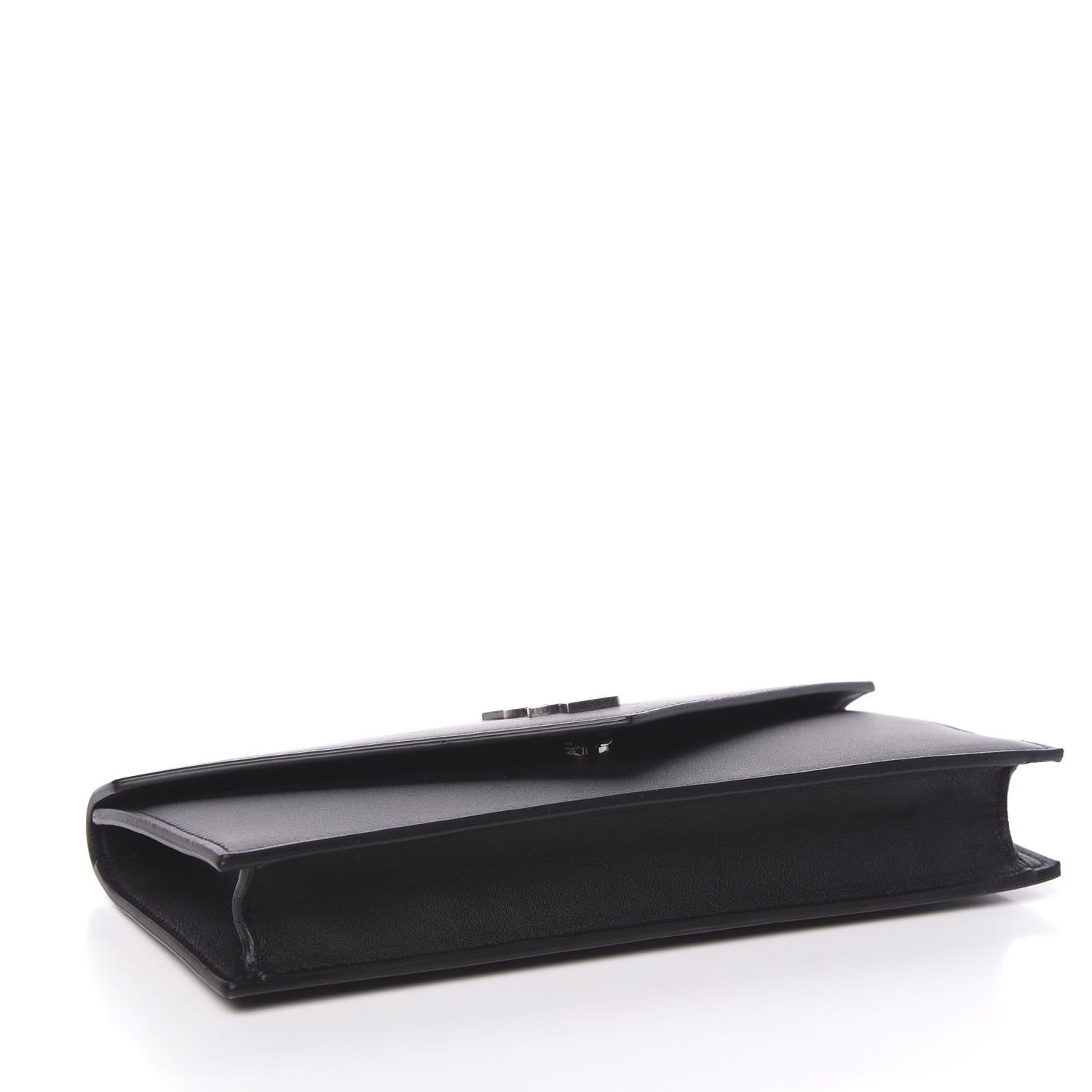 Saint Laurent Calfskin Monogram Clutch Black 4 of 9
