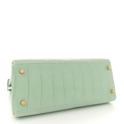 Hermes Matte Alligator Kelly Retourne 28 Vert D'eau 4 of 11