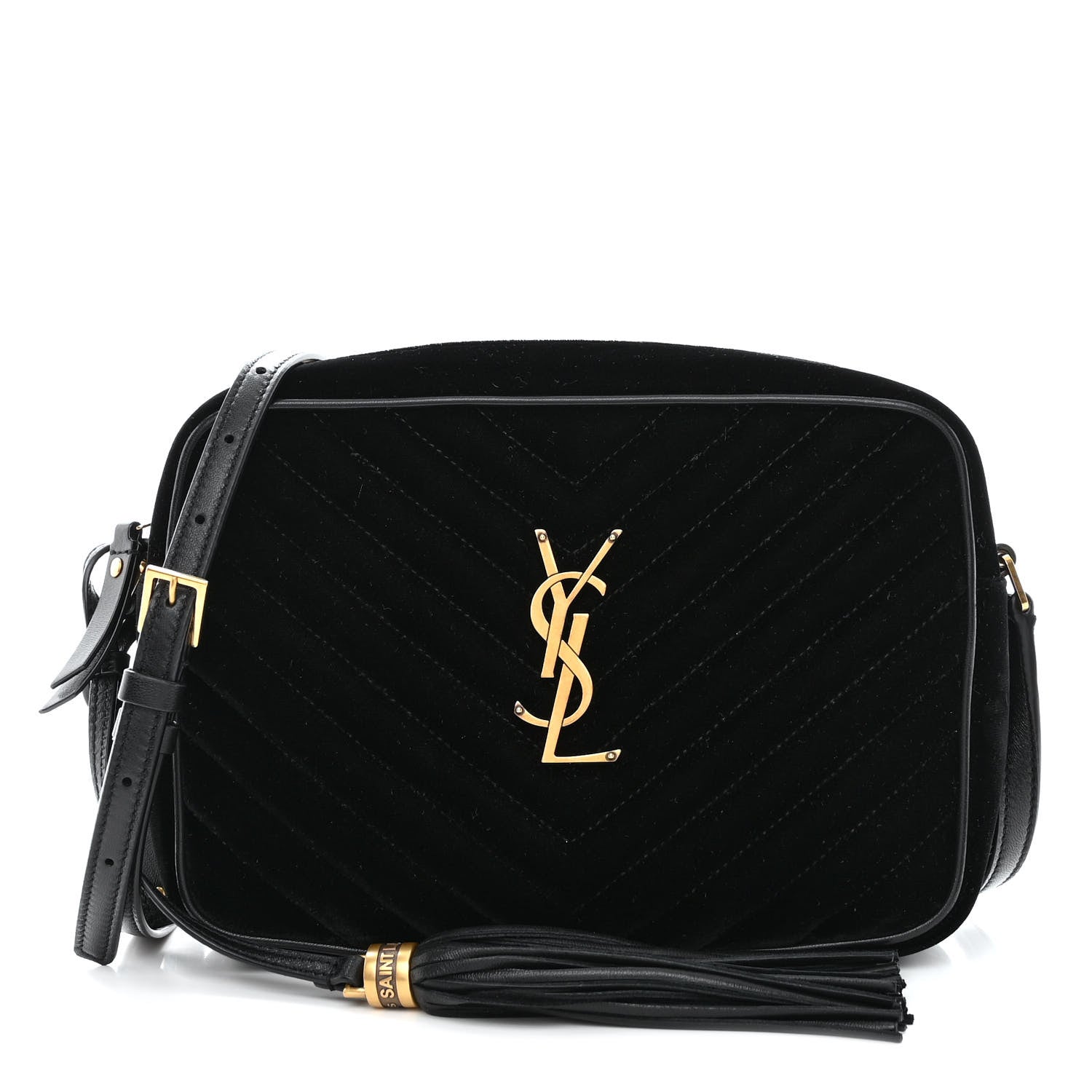 Saint Laurent Velvet Matelasse Monogram Lou Camera Bag Black 1 of 9