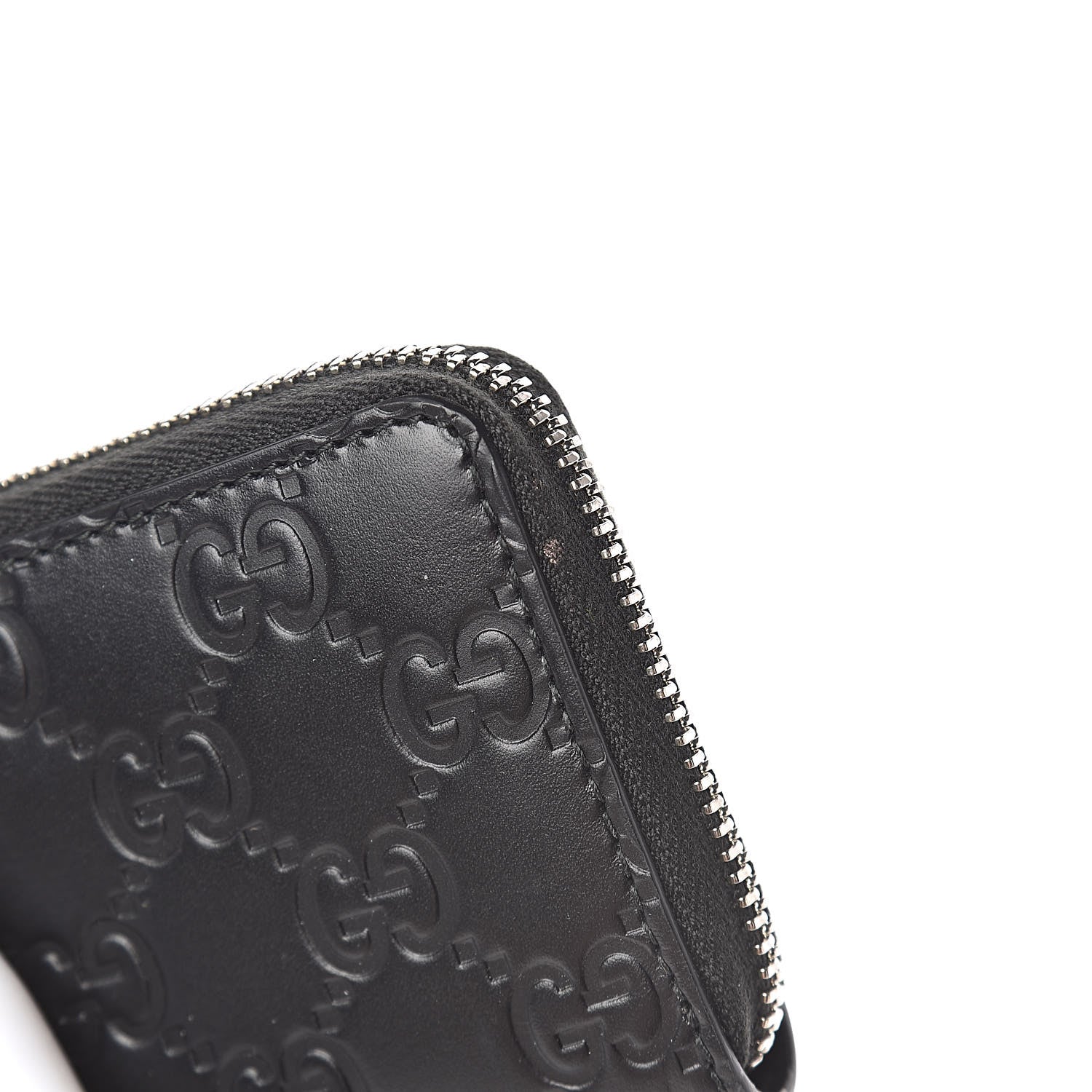 Gucci Guccissima Zip Around Card Case Black 7 of 8