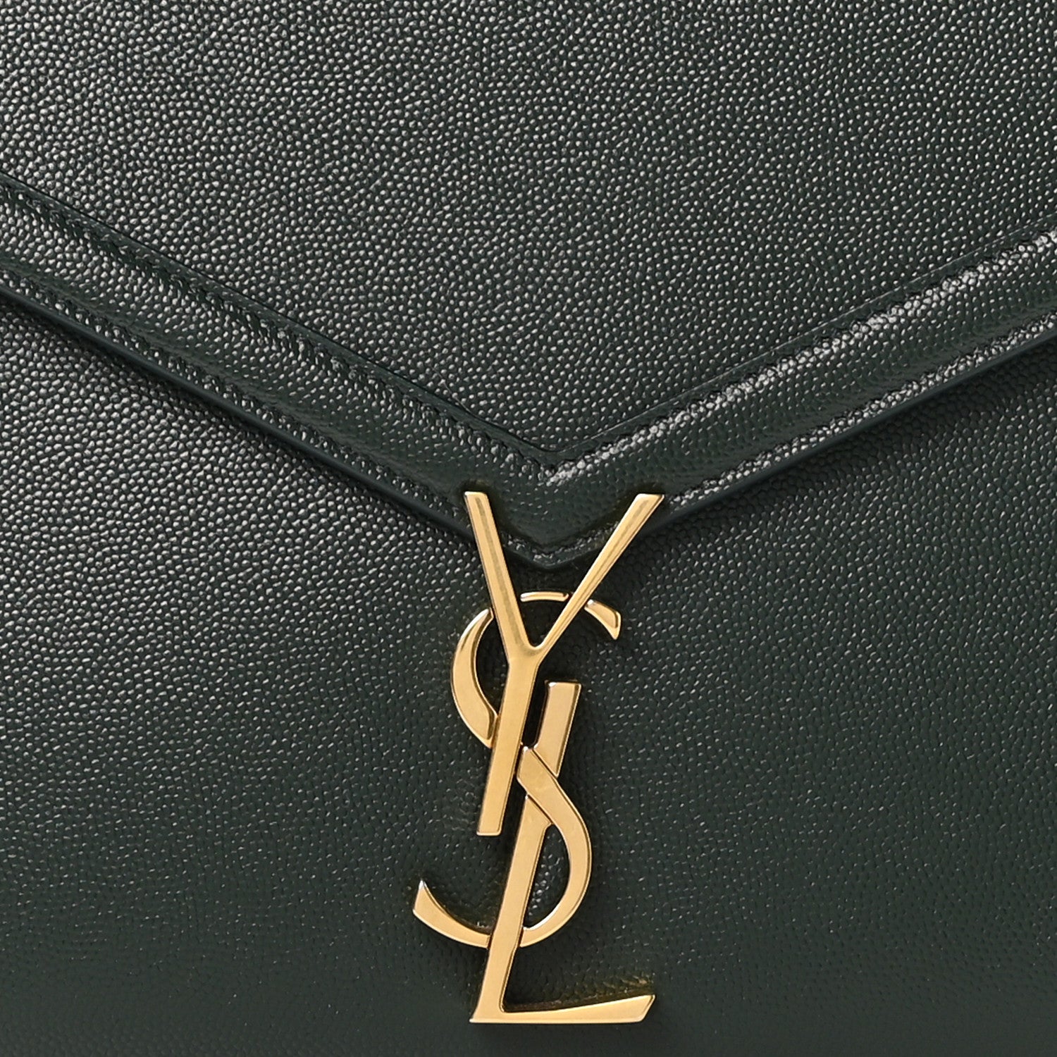 Saint Laurent Grain de Poudre Medium Classic Monogram Cassandra Top Handle Vert Fonce 9 of 11