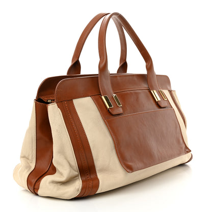 Chloe Calfskin Large Alice Satchel Husky White Tan 3 of 15