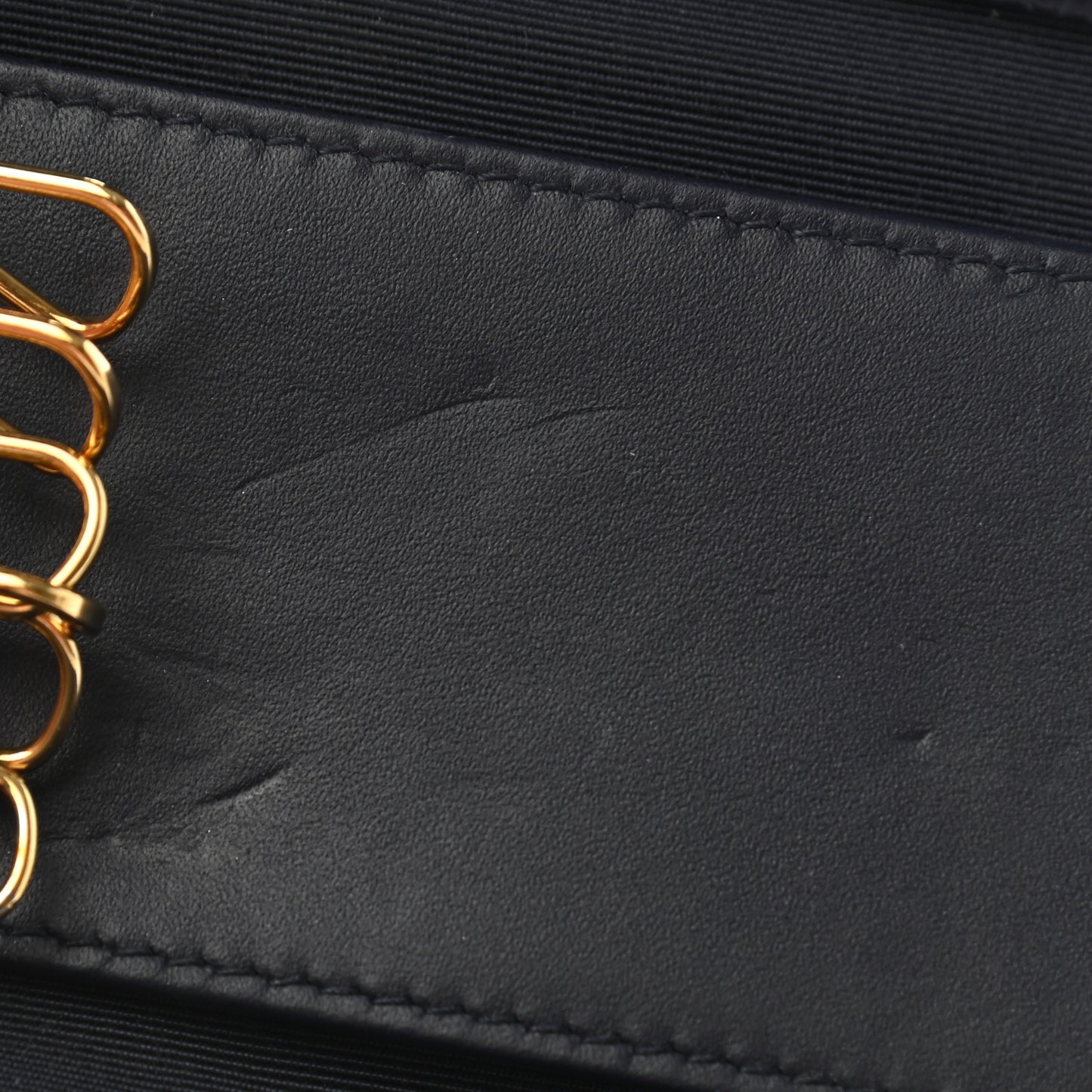 Caviar Quilted 6 Key Holder Blue