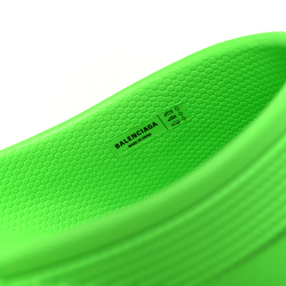 Balenciaga X CROCS Rubber Womens Pool Slides 41 Neon Green 10 of 11