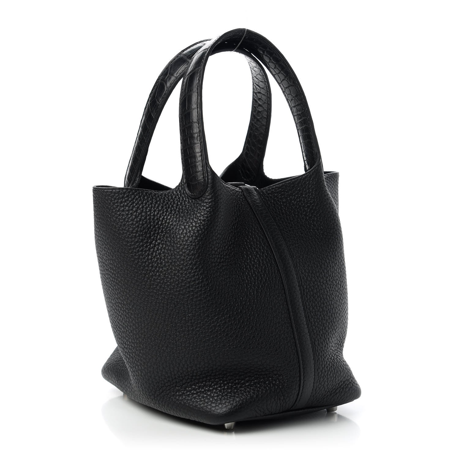Hermes Taurillon Clemence Matte Alligator Picotin Lock Touch 18 PM Black 3 of 11