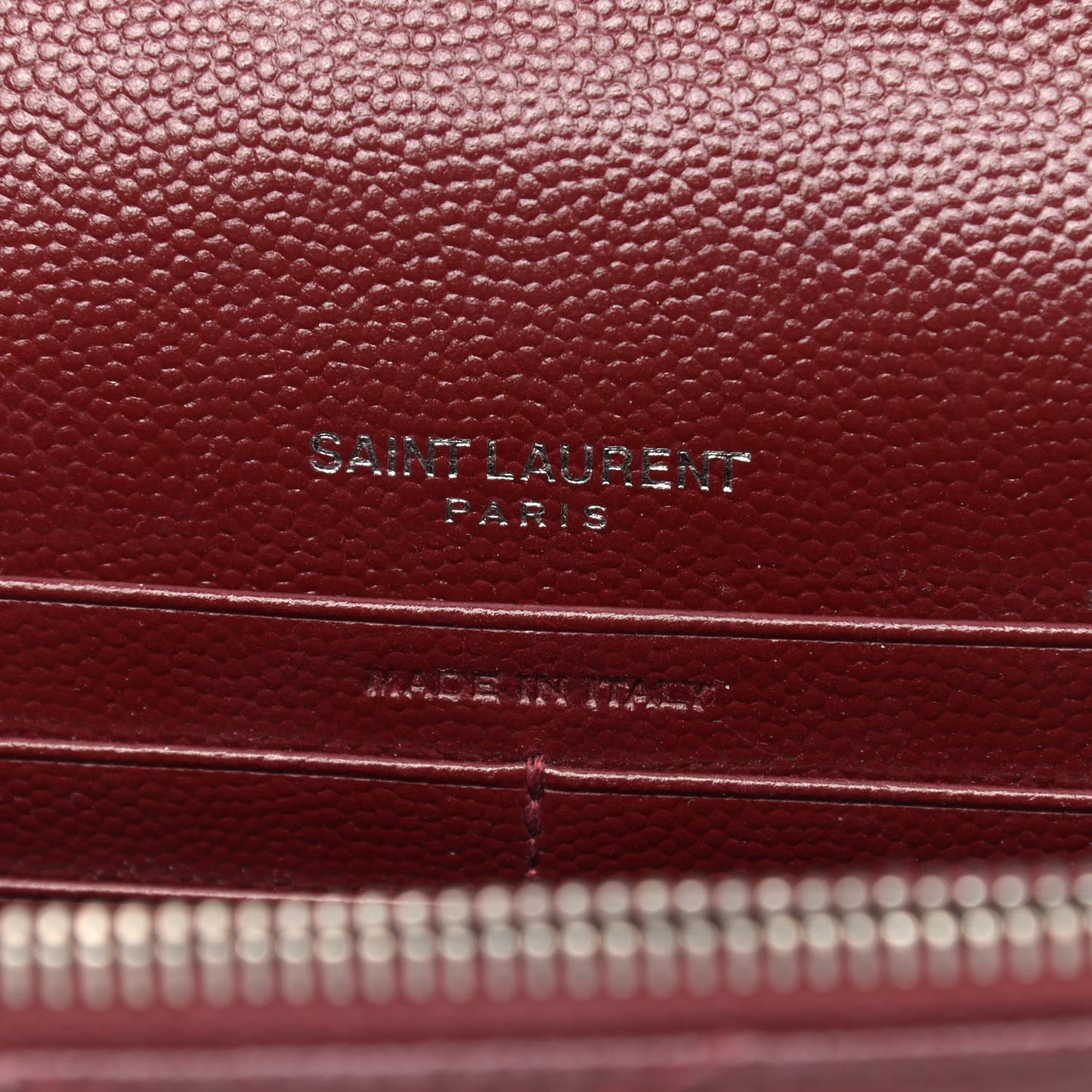 Grain De Poudre Matelasse Chevron Monogram Envelope Chain Wallet Palissandre