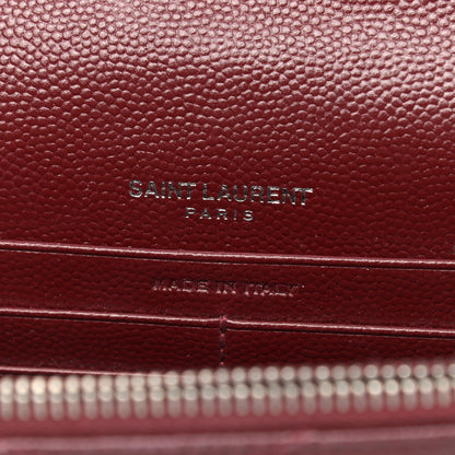 Saint Laurent Grain De Poudre Matelasse Chevron Monogram Envelope Chain Wallet Palissandre 5 of 7