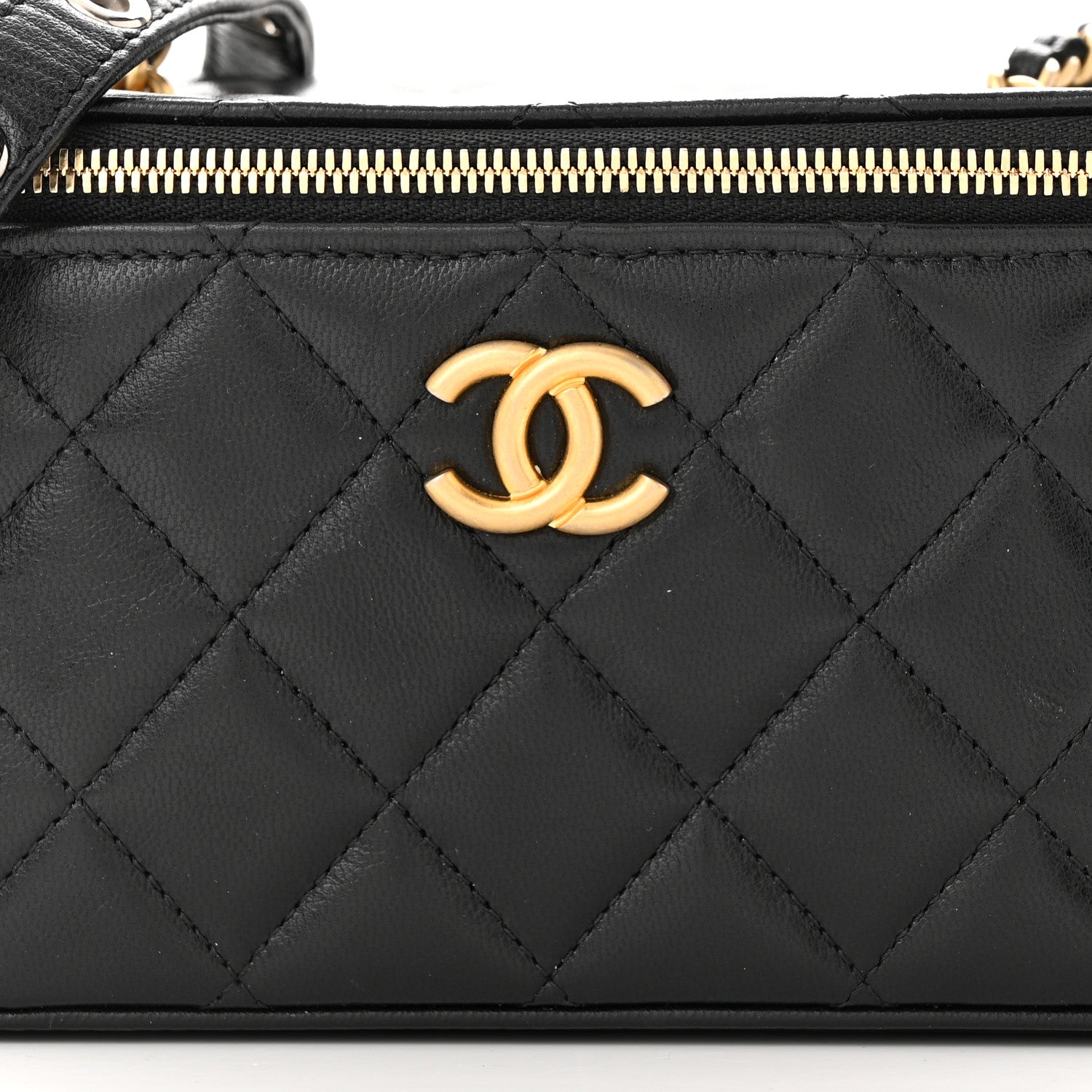 Chanel Goatskin Quilted Punk Essentials Vanity Case With Chain Black 8 of 11