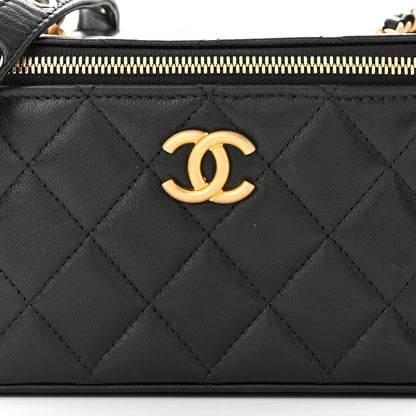 Chanel Goatskin Quilted Punk Essentials Vanity Case With Chain Black 8 of 11