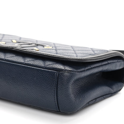 Chanel Caviar Quilted Small CC Filigree Flap Navy Black 9 of 11