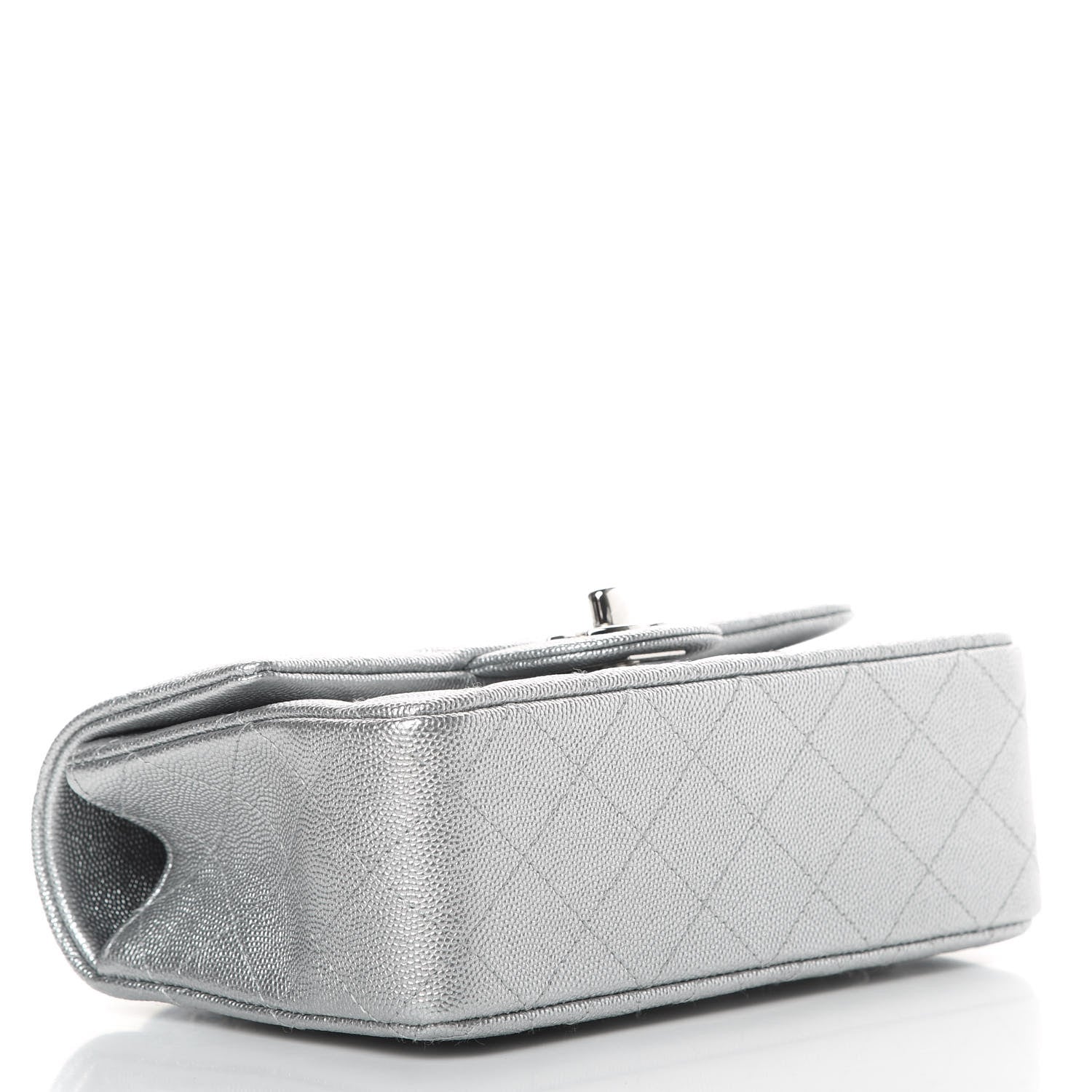 Chanel Metallic Caviar Quilted Mini Top Handle Rectangular Flap Silver 4 of 11