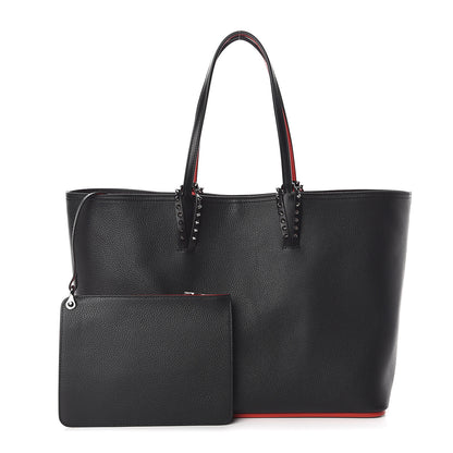 Christian Louboutin Calfskin Spikes East West Cabata Tote Black 1 of 8