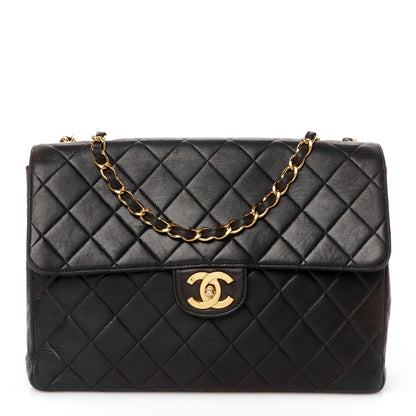 Chanel Lambskin Quilted XL Jumbo Single Flap Black 1 of 12