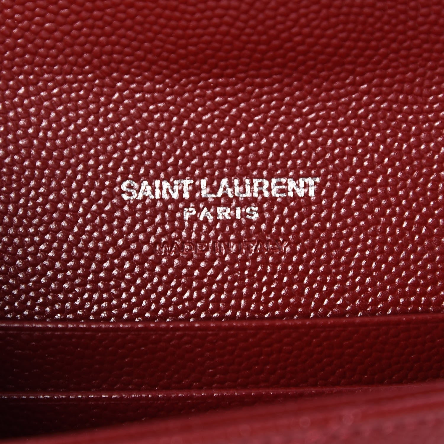 Saint Laurent Grain De Poudre Matelasse Chevron Small Monogram Envelope Wallet Palissandre 6 of 7