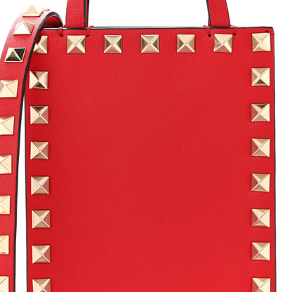 Valentino Garavani Calfskin Rockstud Phone Holder Red 7 of 9